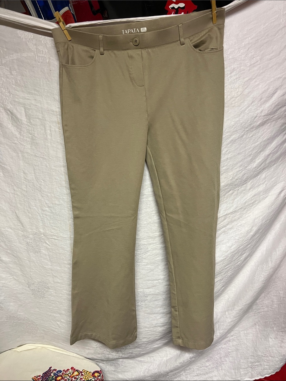 Tapata Women's Taupe Boot Cut Pants xxl